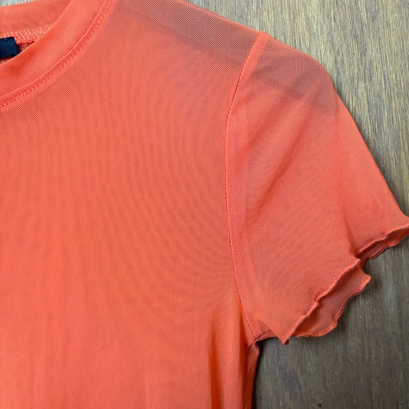🎉Forever 21 Orange sheer mesh crop top size M - Picture 6 of 7